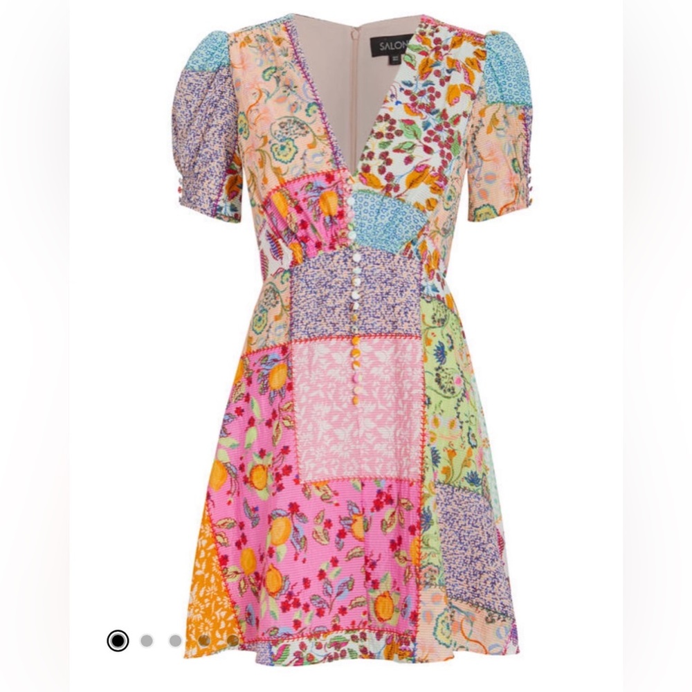 Saloni Patchwork Mini Dress - image 1